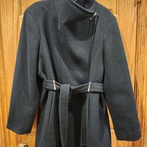 Calvin Klein Womens Black Wool Coat